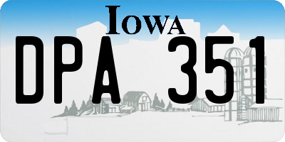 IA license plate DPA351