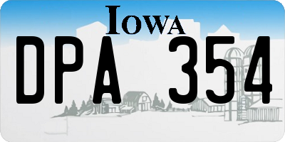 IA license plate DPA354