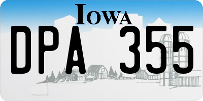 IA license plate DPA355