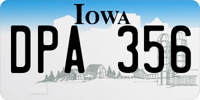IA license plate DPA356