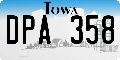 IA license plate DPA358