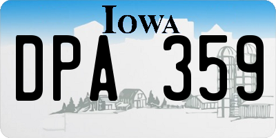 IA license plate DPA359