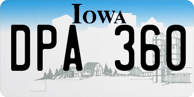 IA license plate DPA360