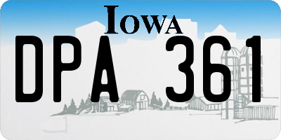 IA license plate DPA361
