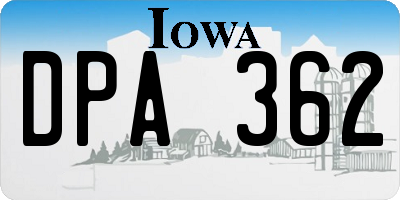 IA license plate DPA362