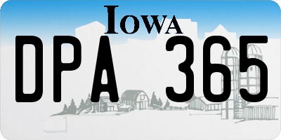 IA license plate DPA365