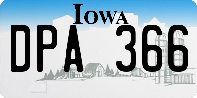 IA license plate DPA366
