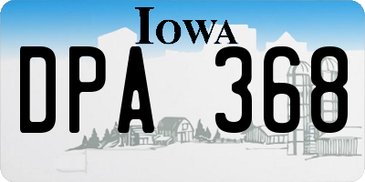 IA license plate DPA368