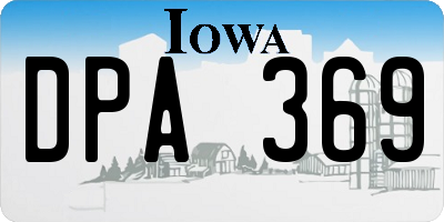 IA license plate DPA369
