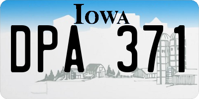 IA license plate DPA371