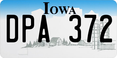 IA license plate DPA372