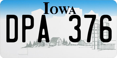 IA license plate DPA376