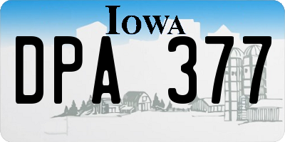 IA license plate DPA377