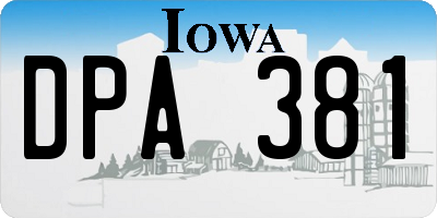 IA license plate DPA381