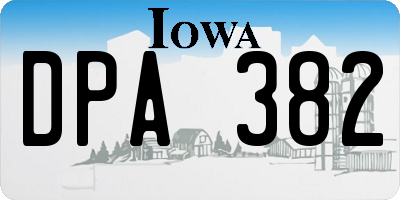 IA license plate DPA382