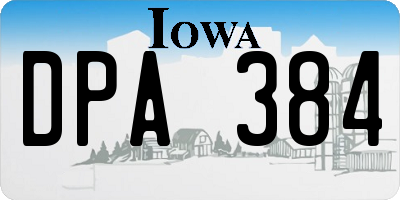 IA license plate DPA384