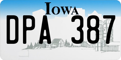 IA license plate DPA387