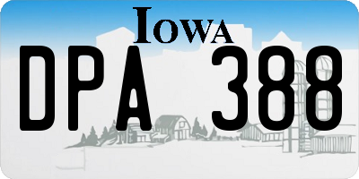 IA license plate DPA388