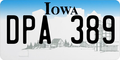 IA license plate DPA389