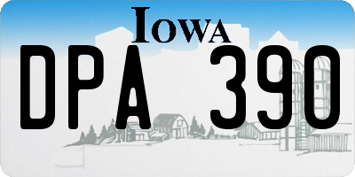IA license plate DPA390