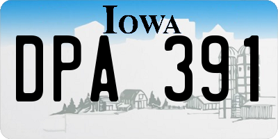 IA license plate DPA391
