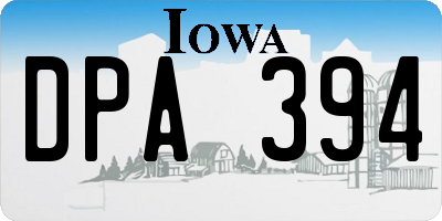 IA license plate DPA394