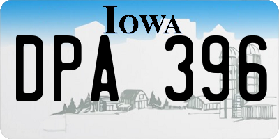 IA license plate DPA396