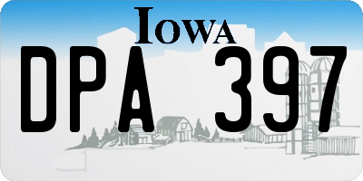 IA license plate DPA397