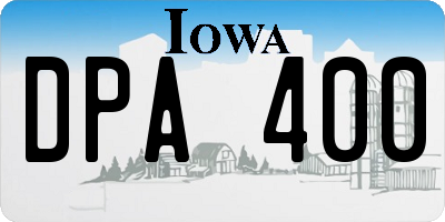 IA license plate DPA400