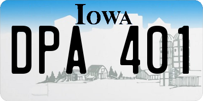 IA license plate DPA401