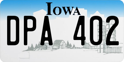 IA license plate DPA402