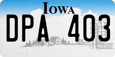 IA license plate DPA403