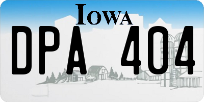IA license plate DPA404