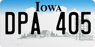 IA license plate DPA405