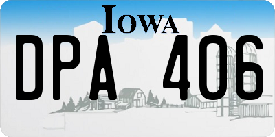 IA license plate DPA406