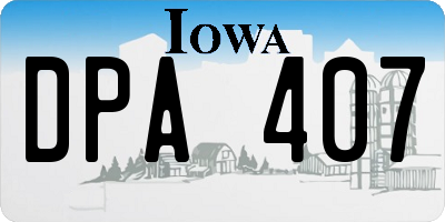 IA license plate DPA407