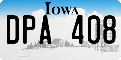 IA license plate DPA408