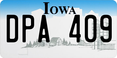 IA license plate DPA409