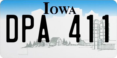 IA license plate DPA411