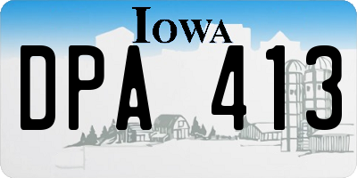 IA license plate DPA413