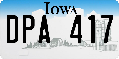 IA license plate DPA417