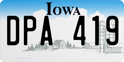 IA license plate DPA419