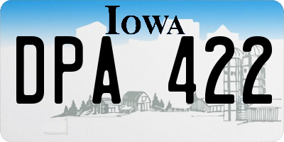 IA license plate DPA422