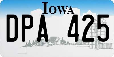 IA license plate DPA425