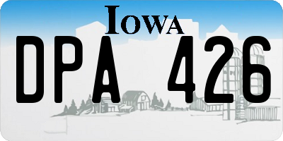 IA license plate DPA426