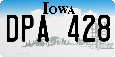 IA license plate DPA428