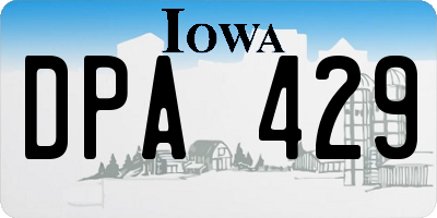 IA license plate DPA429
