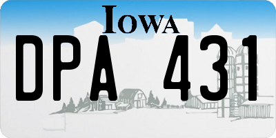 IA license plate DPA431