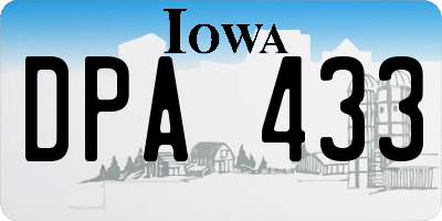 IA license plate DPA433