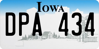 IA license plate DPA434